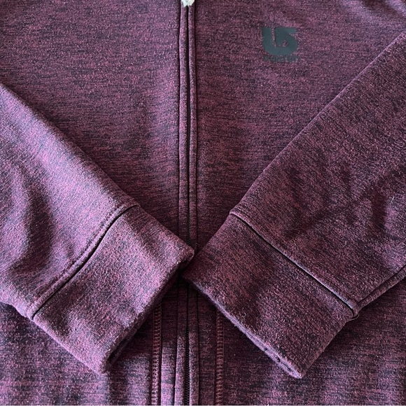 Burton Men's Oak Full-Zip Hoodie Utility Technical Dryride Heather Burgundy S - Picture 12 of 15